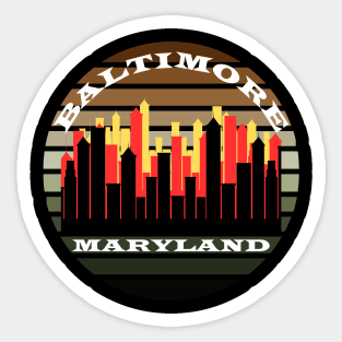 BALTIMORE MARYLAND CITY SCAPE DESIGN Sticker